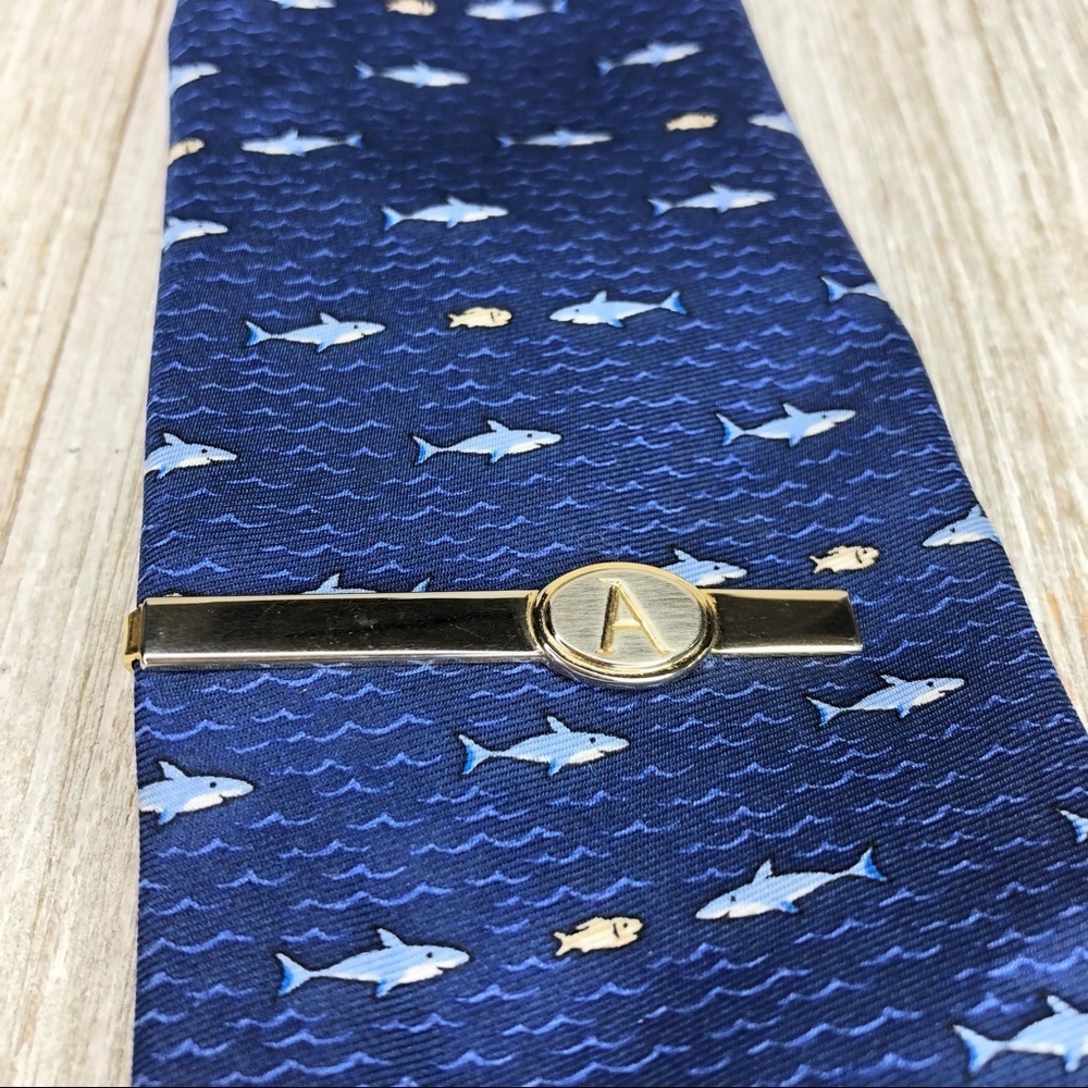 Mixed Metals Initial A Tie Bar Clip